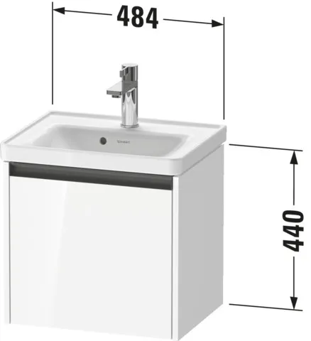 Duravit Waschtischunterschrank wandhängend „Ketho.2“ 48,4 × 44 × 37,5 cm in Betongrau Matt