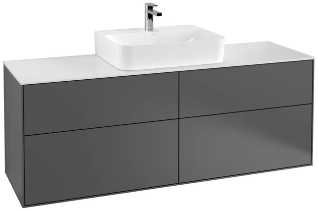 Villeroy & Boch Waschtischunterschrank „Finion“ für Schrankwaschtisch 1600 × 603 × 501 mm Anthracite Matt Lacquer, für Becken mittig