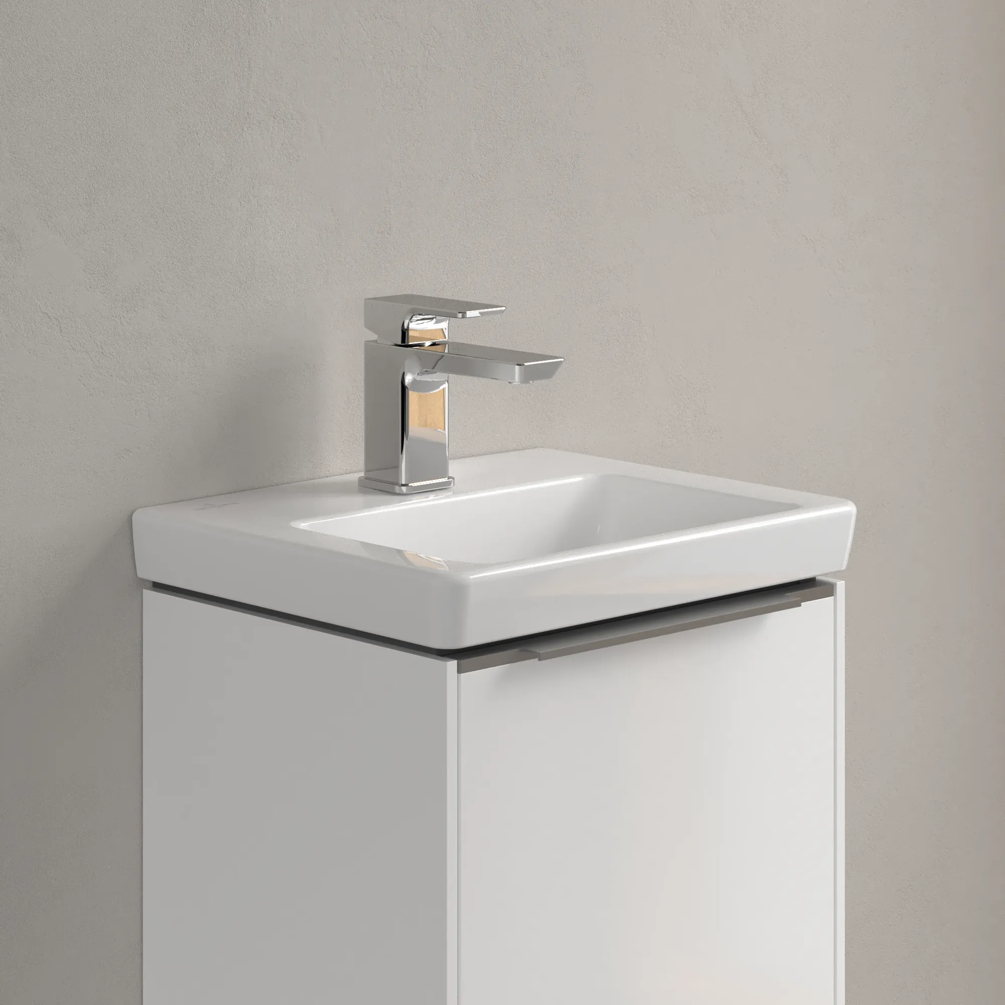 Villeroy & Boch Handwaschbecken „Subway 3.0“ 370 × 305 × 130 mm, ohne Hahnlochbohrung, Hahnlochposition mittig in Weiß Alpin Villeroy & Boch Handwaschbecken „Subway 3.0“ 370 × 305 × 130 mm, ohne Hahnlochbohrung, Hahnlochposition mittig in Weiß Alpin