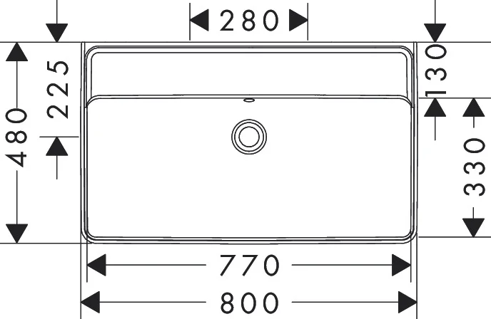 Hansgrohe Xanuia Q Waschtisch 800x480 mm, weiß, wandhängend, mit Überlauf, SmartClean-Glasur