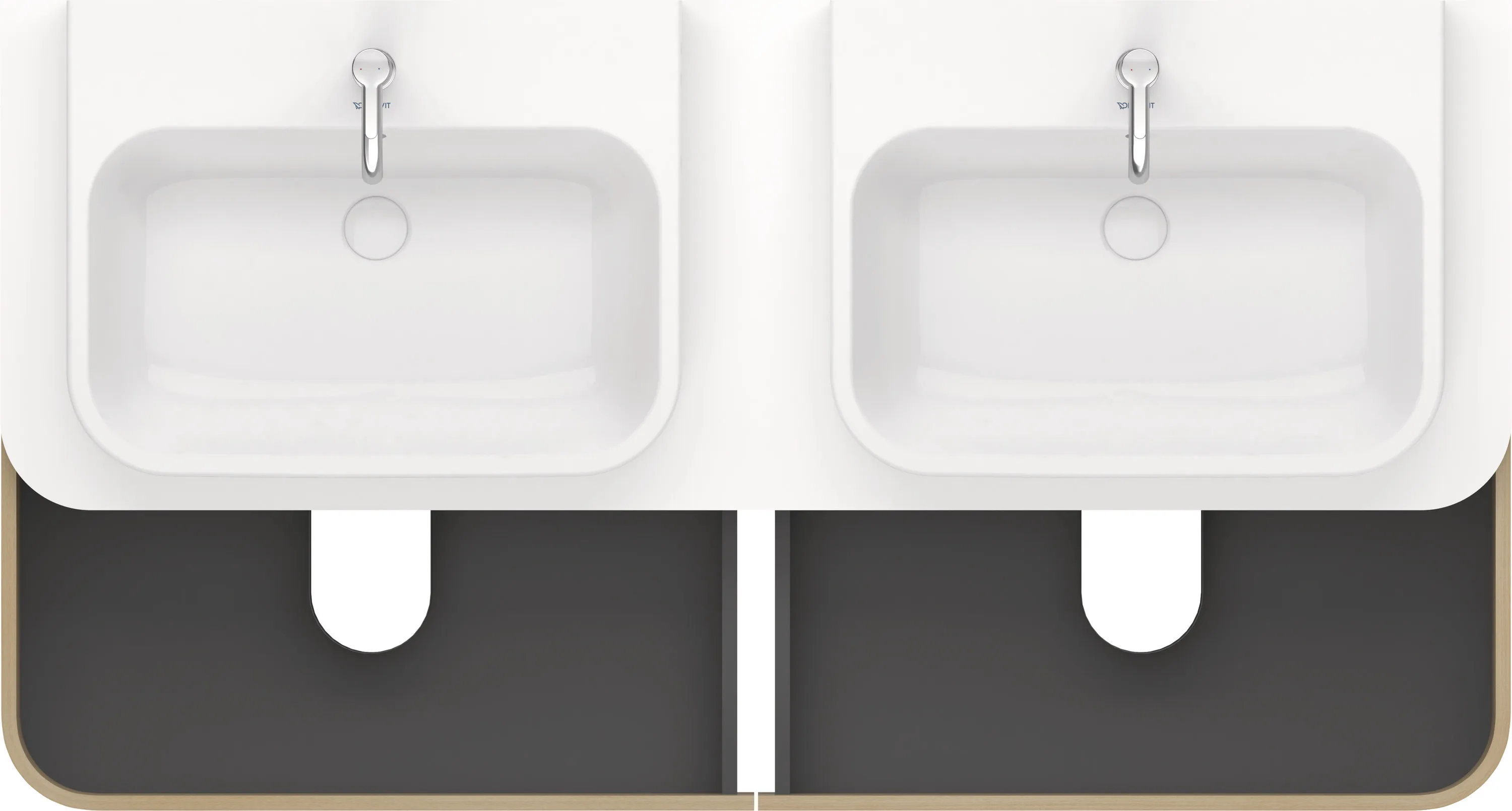 Duravit Waschtischunterschrank wandhängend „Happy D.2 Plus“ 160 × 40,8 × 55 cm Mediterrane Eiche
