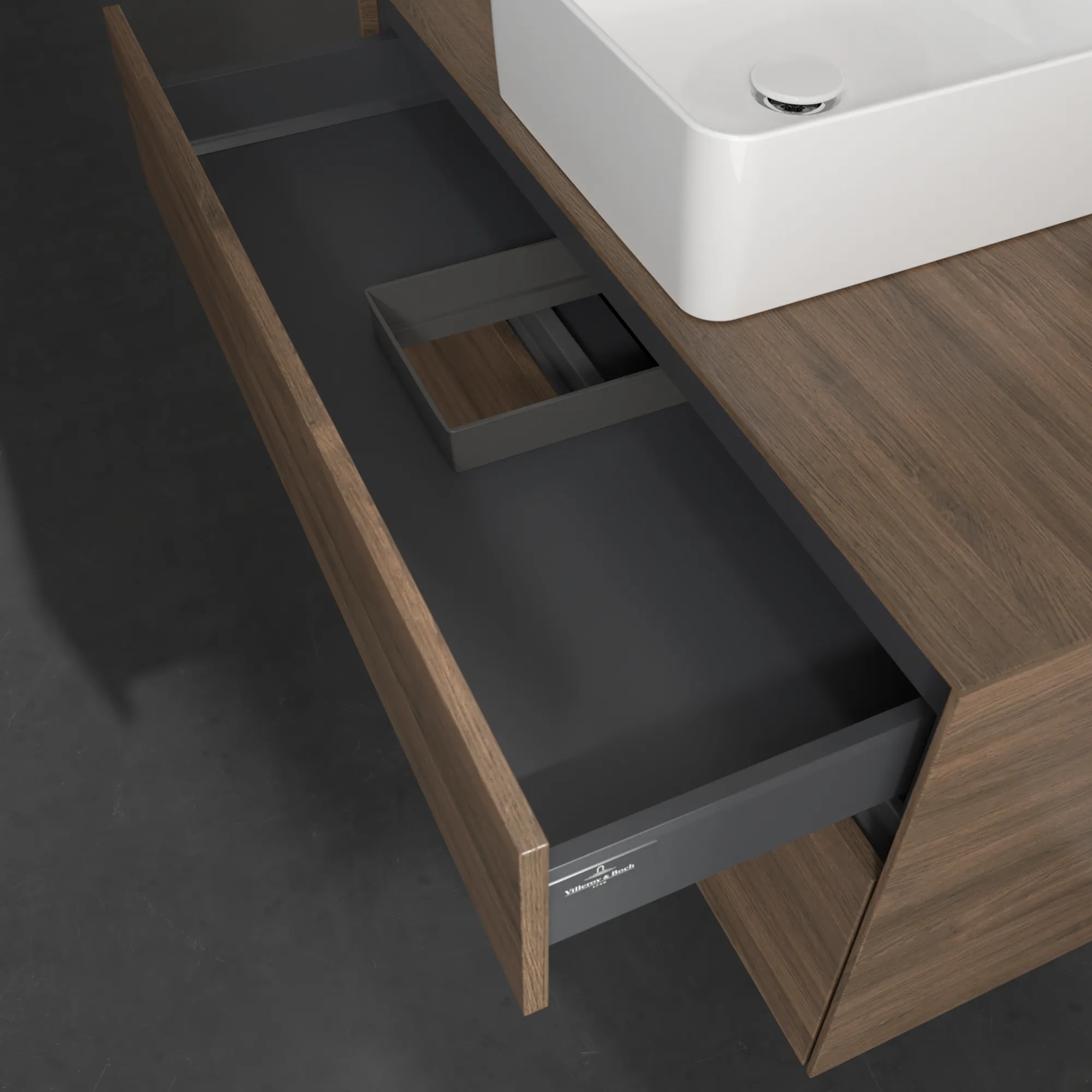 Villeroy & Boch Waschbeckenunterschrank Collaro C03800 Arizona Oak, 1000x548x500 mm, Eckig, mit SoftClosing, 2 Auszüge, mittiges Waschbecken