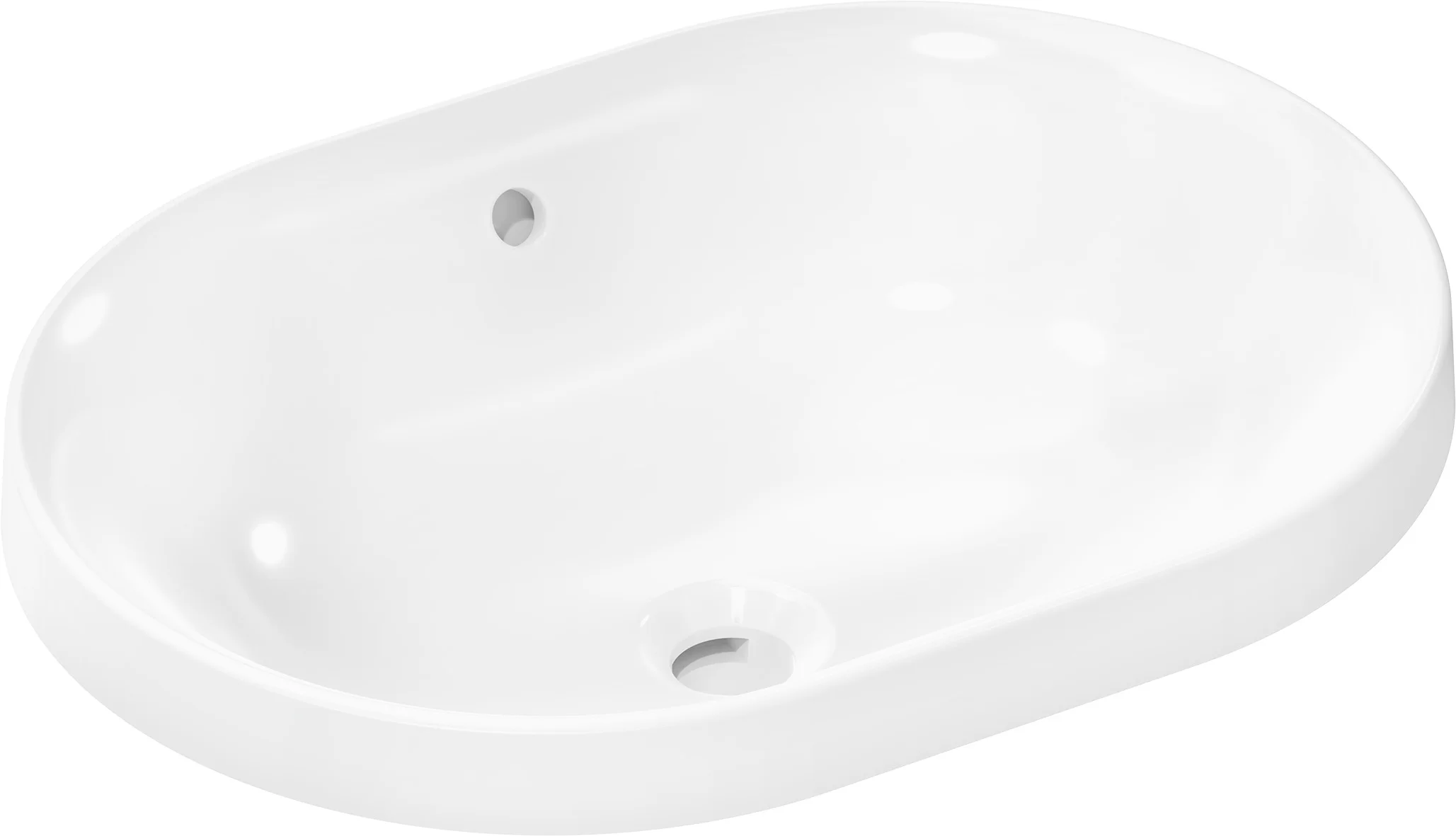 Hansgrohe Einbauwaschtisch Xuniva U, weiß, 550x400x130 mm, glänzend, mit Überlauf, CL25
