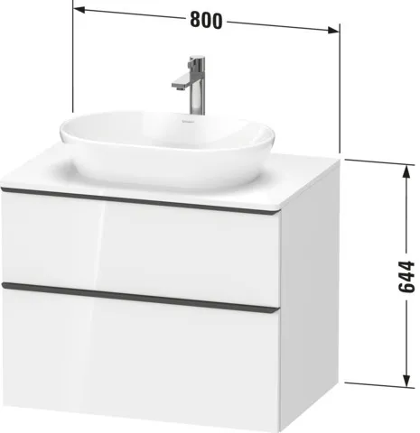 Duravit Waschtischunterschrank wandhängend „D-Neo“ 80 × 66,4 × 55 cm in Betongrau Matt