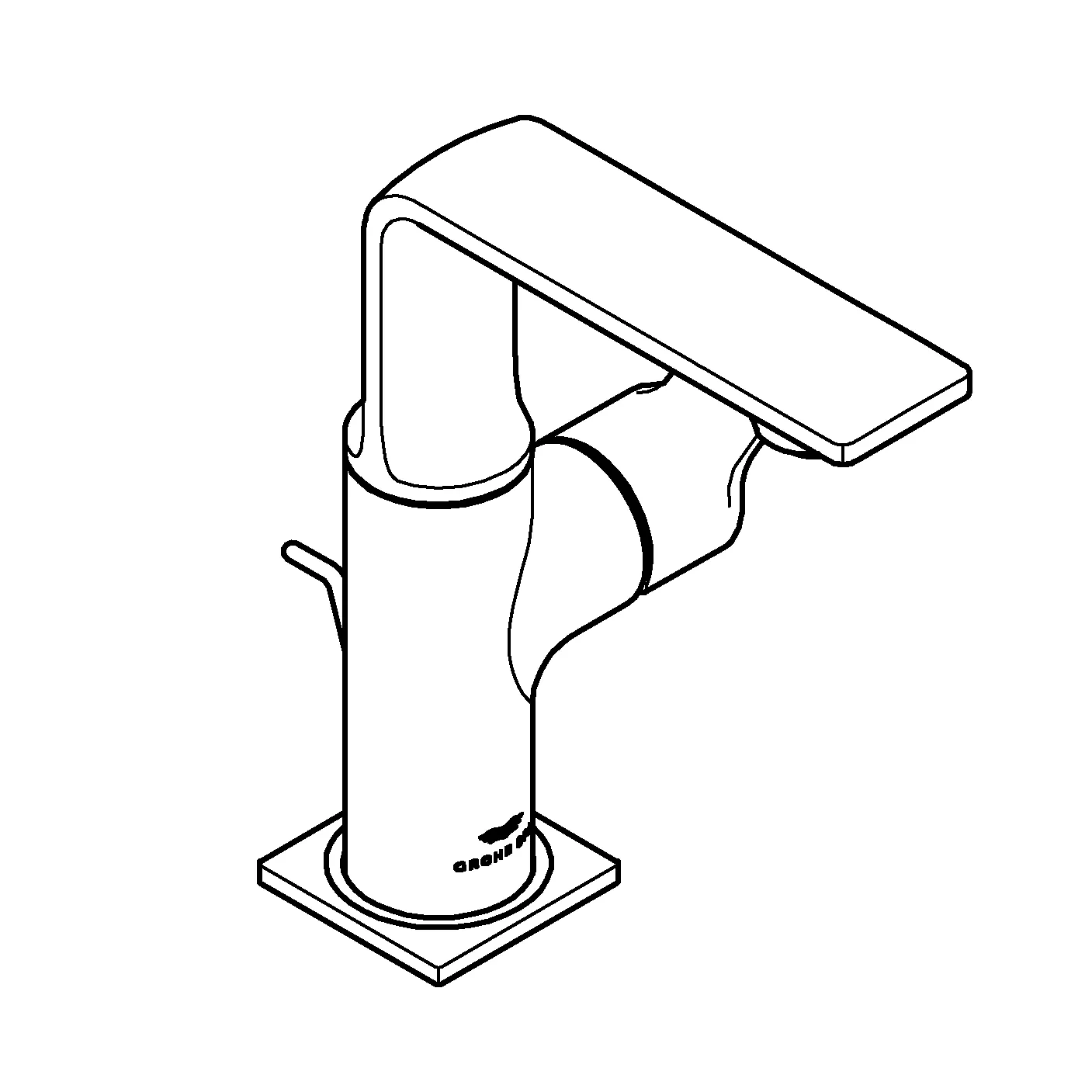 Einhand-Waschtischbatterie Allure 32757, M-Size, Einlochmontage, Zugstangen-Ablaufgarnitur 1 1/4'', chrom