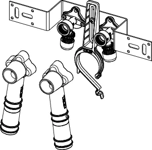 TECElogo-Ax Montageeinheit 80 mm mit Wandscheibe Dimension 16 × Rp 1/2″, Si-Bronze, HT-Bogenhalter TECElogo-Ax Montageeinheit 80 mm mit Wandscheibe Dimension 16 × Rp 1/2″, Si-Bronze, HT-Bogenhalter
