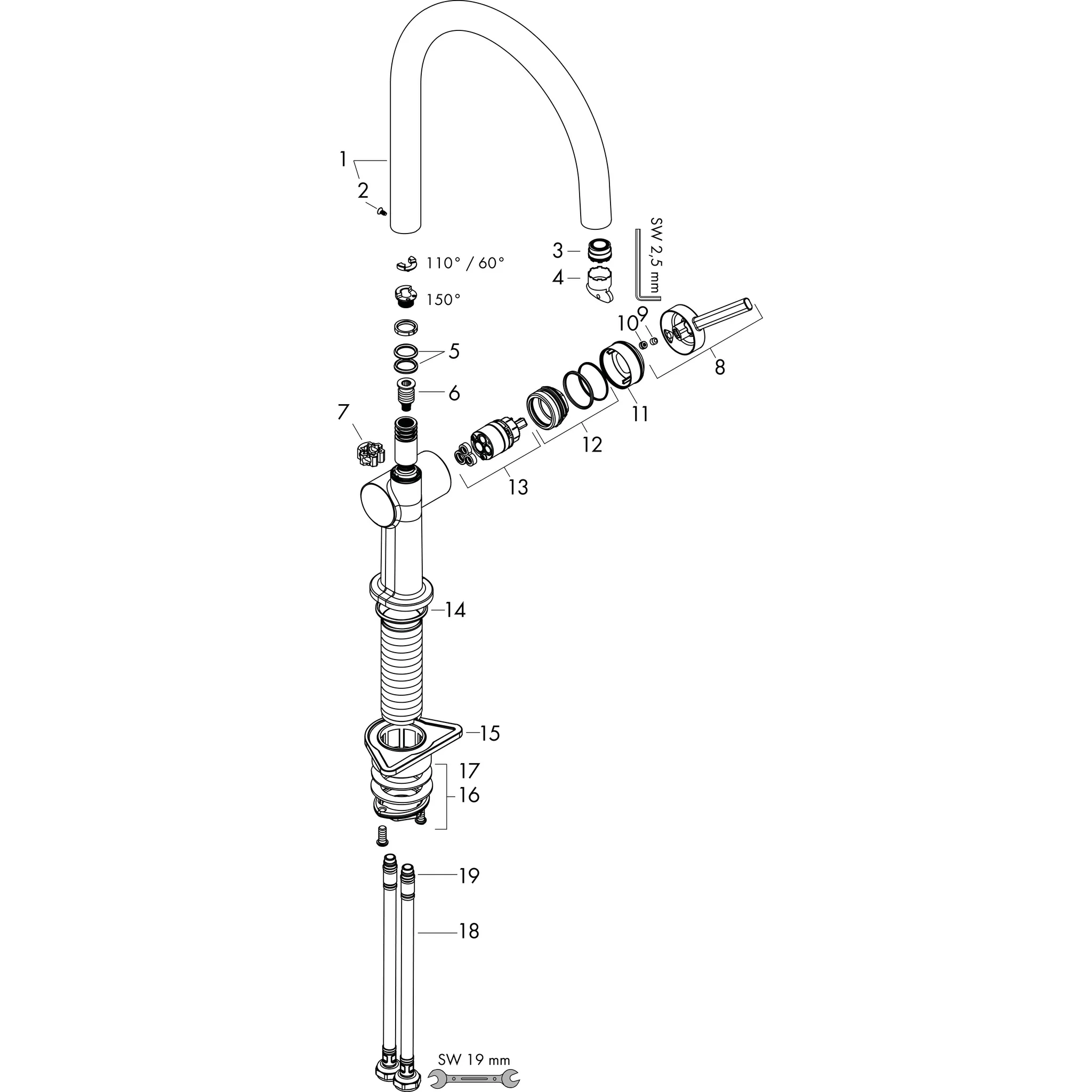Talis M54 Einhebel-Küchenmischer 220, Eco, 1jet Chrom