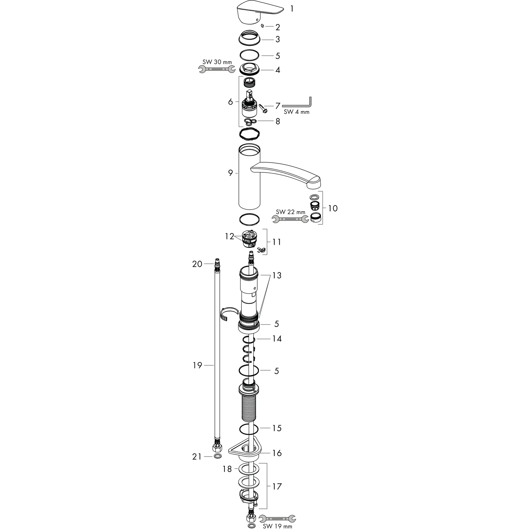 Spültischmischer 160 Logis M31 Vorfenster 1jet chrom