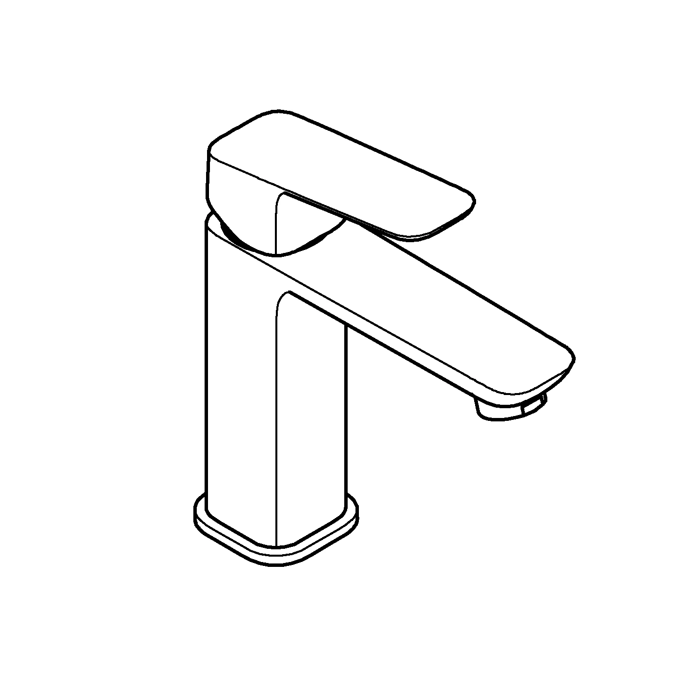 Einhand-Waschtischbatterie Cubeo 101755, M-Size, glatter Körper, chrom