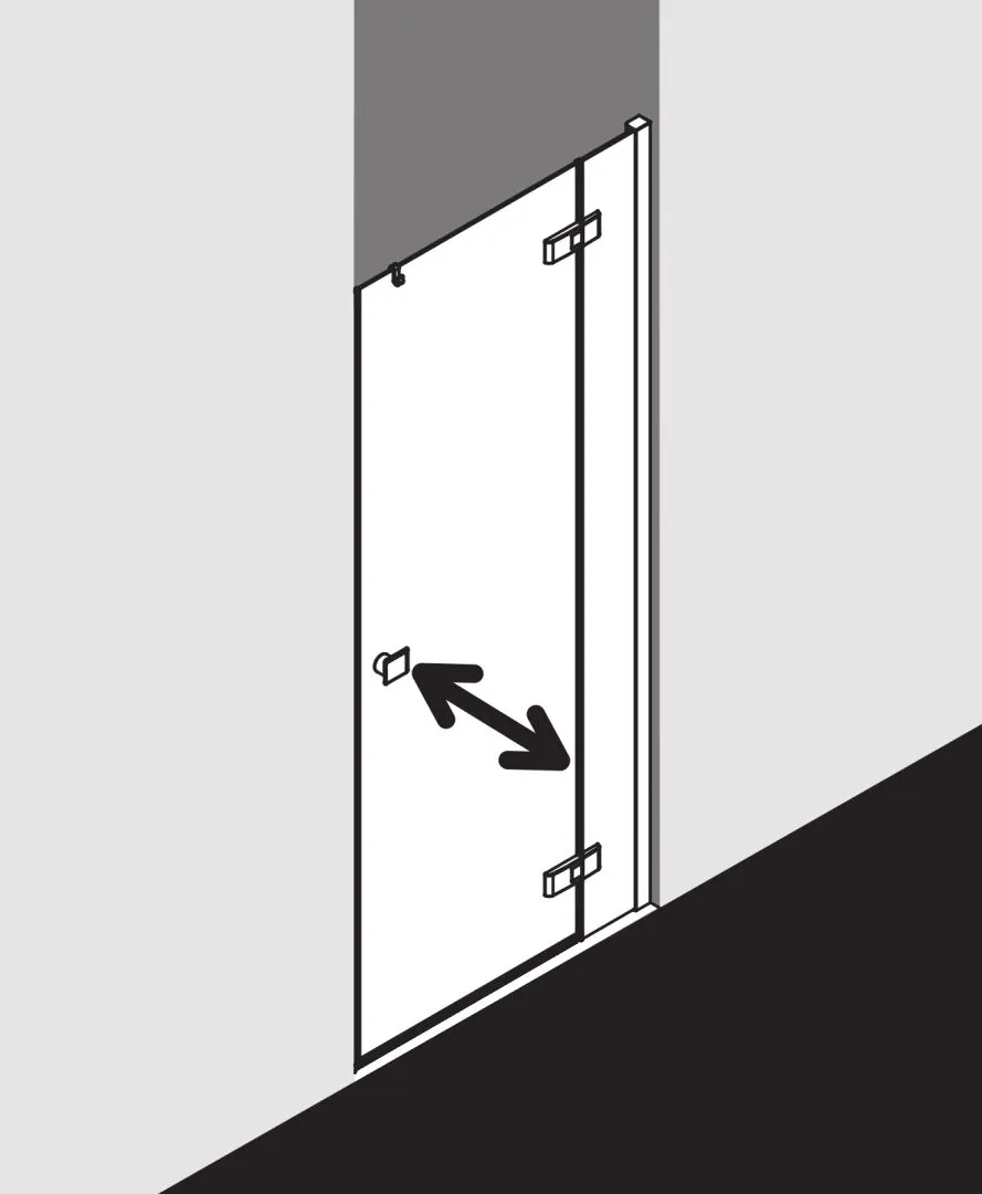 Kermi Duschdesign MENA, Pendeltür 1-flügelig mit Festfeld, Schwarz Soft RAL 9005, 2000x900 mm Kermi Duschdesign MENA, Pendeltür 1-flügelig mit Festfeld, Schwarz Soft RAL 9005, 2000x900 mm