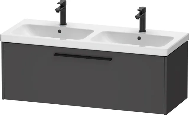 Duravit Waschtischunterschrank für Doppelwaschtisch Wandhängend „D-Code“ 118,4 × 40 × 46 cm in Graphit Matt