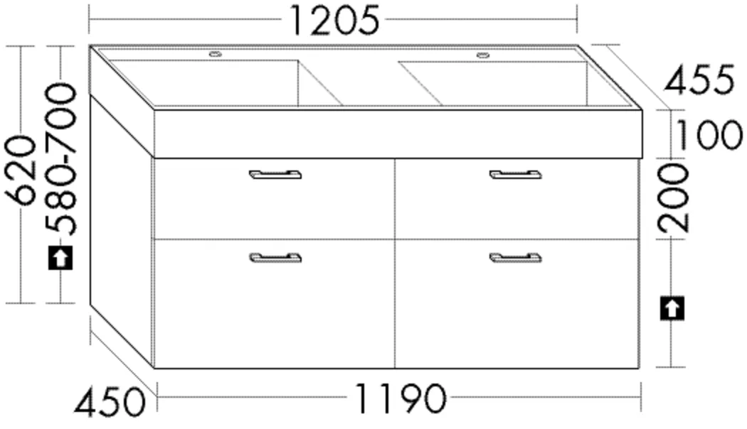 burgbad Mineralguss-Waschtisch Devio inkl. Waschtischunterschrank Sys30, 1205 mm breit, 455 mm tief, 620 mm hoch, Becken 535x330 mm, Muldentiefe 103 mm burgbad Mineralguss-Waschtisch Devio inkl. Waschtischunterschrank Sys30, 1205 mm breit, 455 mm tief, 620 mm hoch, Becken 535x330 mm, Muldentiefe 103 mm