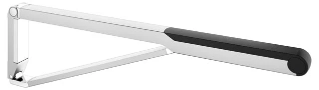 AXESS Stützklappgriff WC 850 mm silber-eloxiert/schwarz AXESS Stützklappgriff WC 850 mm silber-eloxiert/schwarz