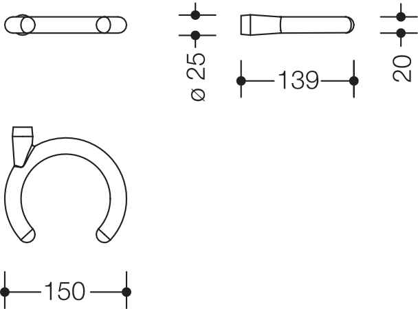 HEWI Gehhilfenhalter „Serie 802 LifeSystem“ 15 cm