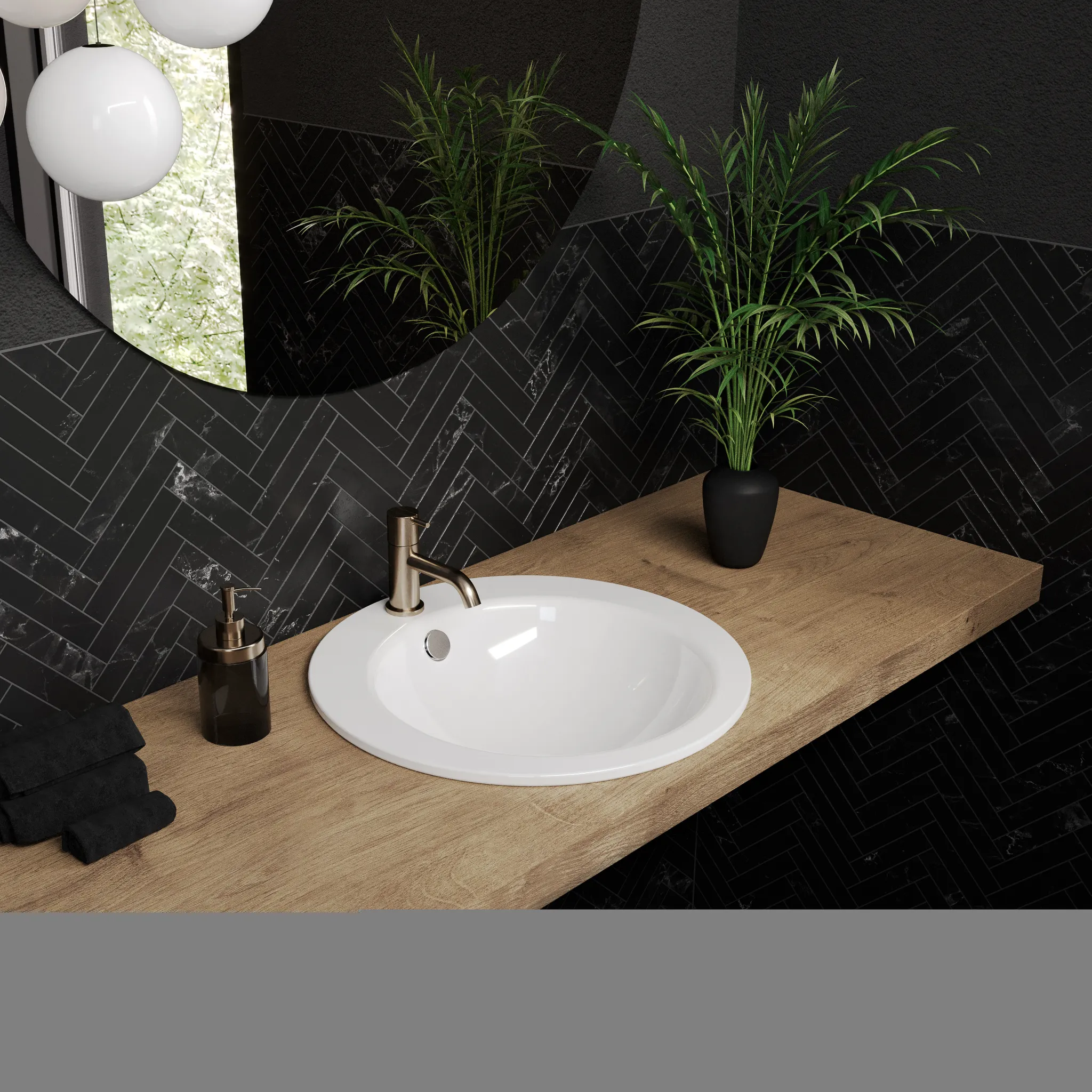 Einbauwaschtisch „Object R“ ⌀ 47,5 × 13,7 cm in alpinweiß Einbauwaschtisch „Object R“ ⌀ 47,5 × 13,7 cm in alpinweiß