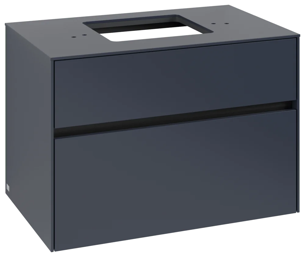 Villeroy & Boch Waschbeckenunterschrank Collaro C12400 Marine Blue, 800x548x500 mm, mit SoftClosing und integrierten Aluminiumgriffen Villeroy & Boch Waschbeckenunterschrank Collaro C12400 Marine Blue, 800x548x500 mm, mit SoftClosing und integrierten Aluminiumgriffen