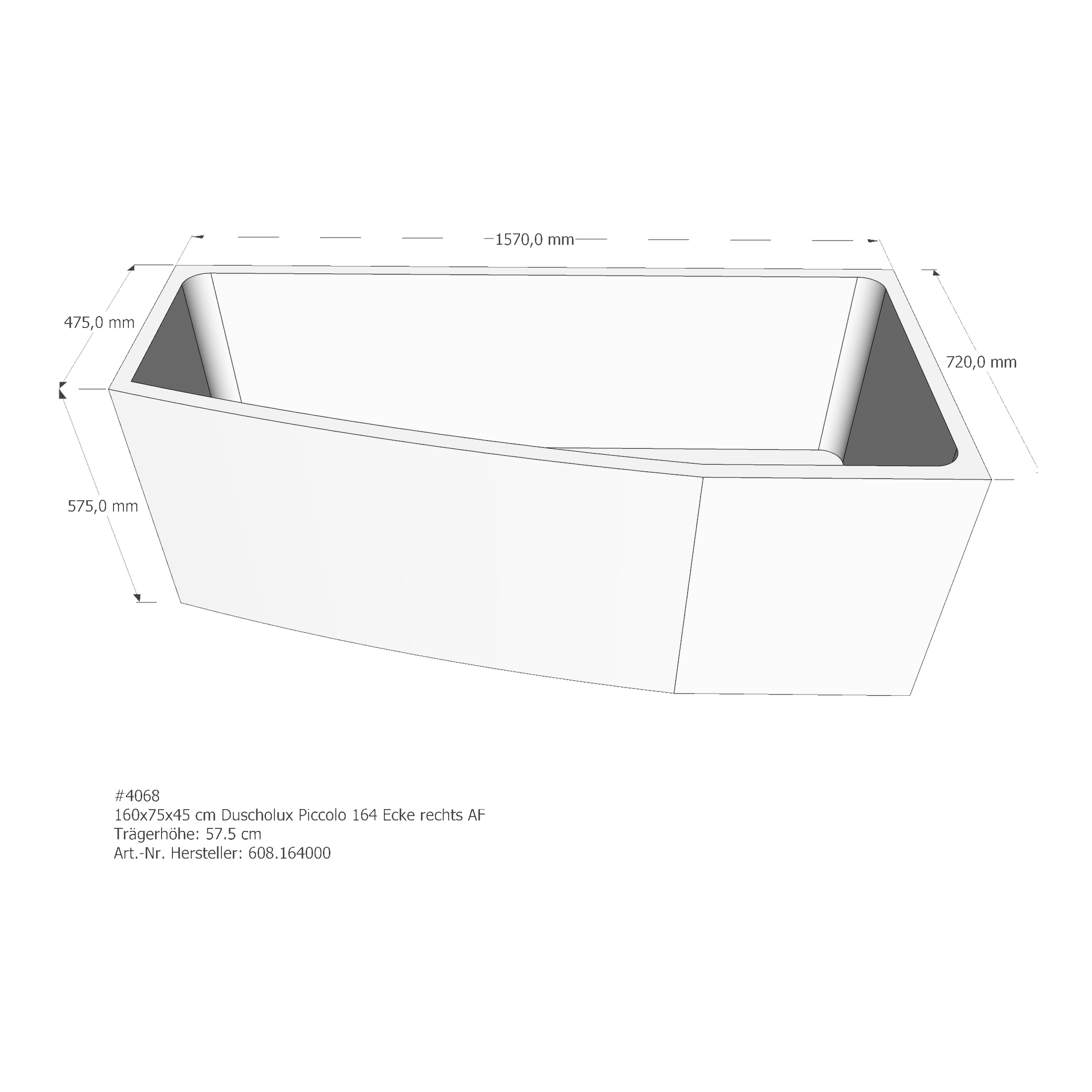 Badewannenträger für Duscholux Piccolo 164 160 × 75 × 45 cm Badewannenträger für Duscholux Piccolo 164 160 × 75 × 45 cm