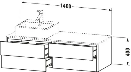 Duravit Waschtischunterschrank wandhängend „XSquare“ 140 × 40 × 54,8 cm