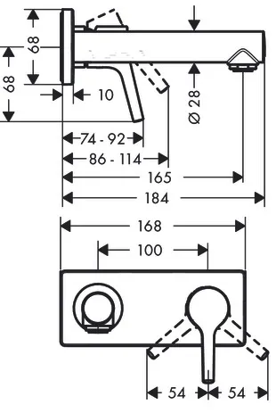 2-Loch Waschtischmischer Unterputz Talis S F-Set chrom kurzer Auslauf 2-Loch Waschtischmischer Unterputz Talis S F-Set chrom kurzer Auslauf