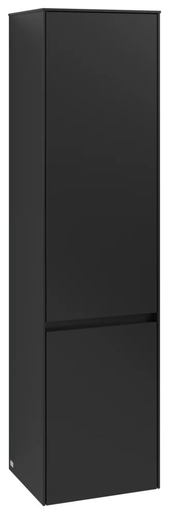 Villeroy & Boch Hochschrank Collaro C03300, Eckig, Volcano Black, 404 x 1538 x 349 mm, 2 Türen, SoftClosing, Aluminiumgriffe