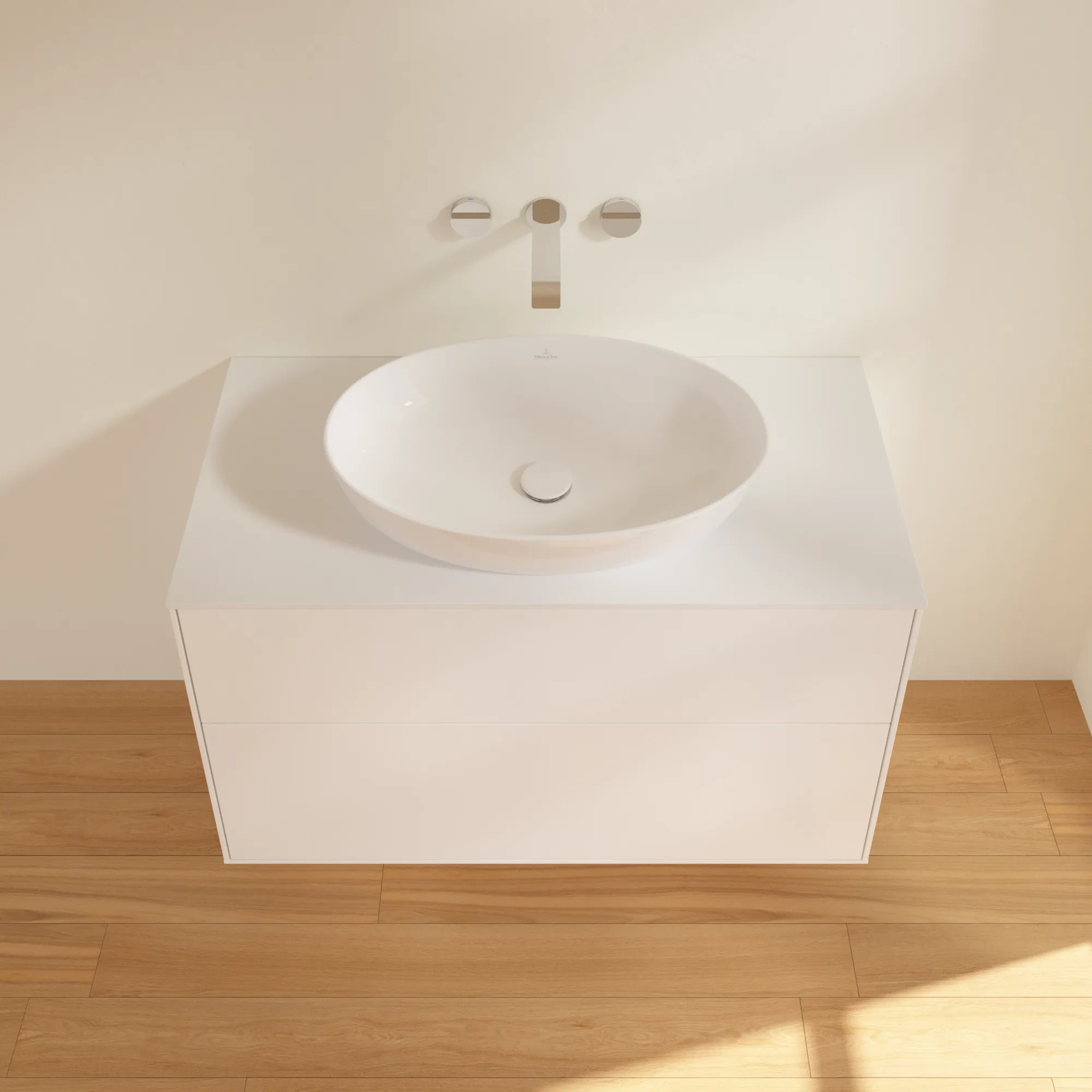 Villeroy & Boch Waschtischunterschrank „Finion“ für Schrankwaschtisch 1000 × 603 × 501 mm White Matt Lacquer, für Becken mittig, ohne Hahnlochbohrung Villeroy & Boch Waschtischunterschrank „Finion“ für Schrankwaschtisch 1000 × 603 × 501 mm White Matt Lacquer, für Becken mittig, ohne Hahnlochbohrung