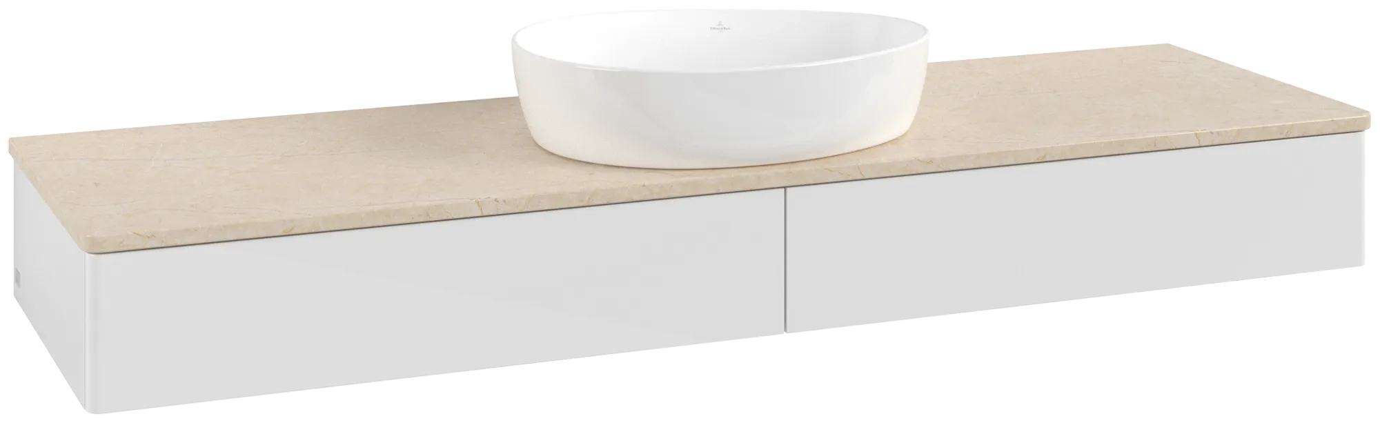 Villeroy & Boch Antao Waschbeckenunterschrank L14_1 1600x190x500mm Glossy White Lacquer / Botticino