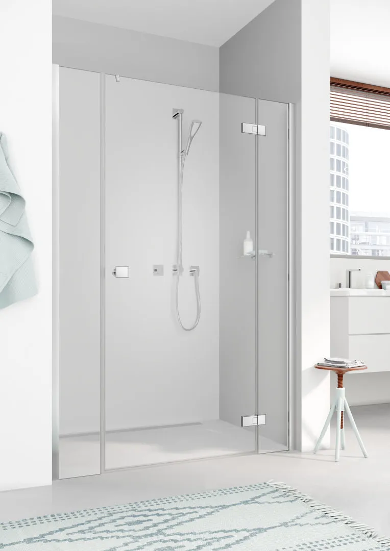 Kermi Duschdesign MENA Pendeltür 1-flügelig mit Festfeldern, 2000x1100mm, Schwarz Soft RAL 9005 Kermi Duschdesign MENA Pendeltür 1-flügelig mit Festfeldern, 2000x1100mm, Schwarz Soft RAL 9005