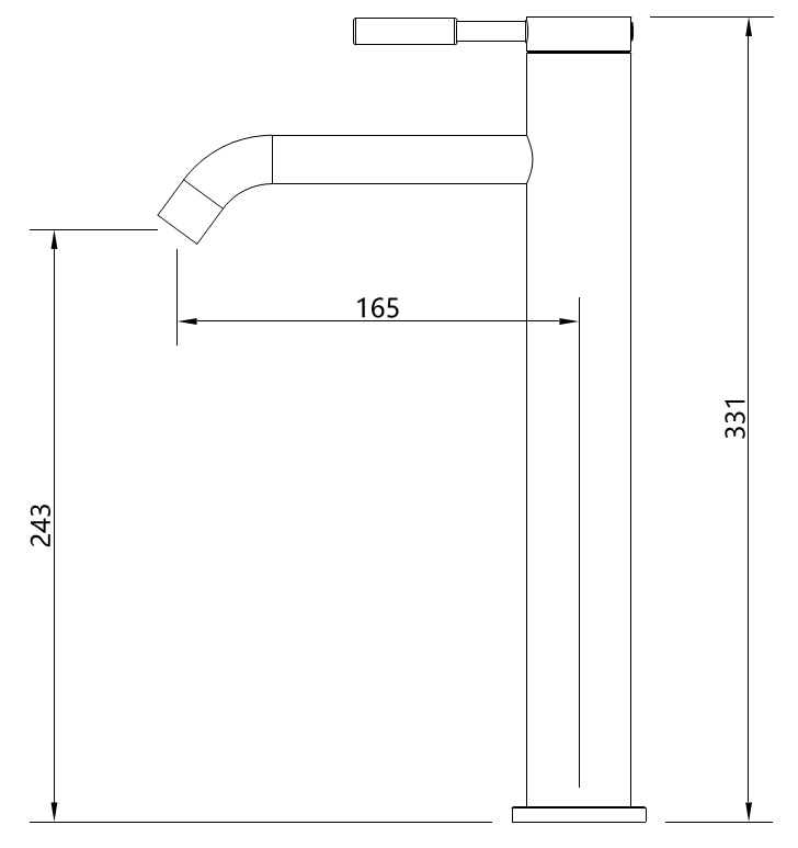 Waschtisch-Einhandbatterie AqvaDesign - rund - erhöhter Standfuß - Klick-Klack-Ablaufgarnitur 1"1/4 - Kartusche mit keramischen Dichtscheiben - Heißwassersperre - Wassermengendurchflussregulierung - flexible Druckschläuche 3/8", DVGW W270 - chrom