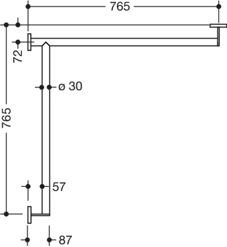 HEWI Haltegriff „System 900“ in Schwarz tiefmatt, Befestigung verdeckt HEWI Haltegriff „System 900“ in Schwarz tiefmatt, Befestigung verdeckt