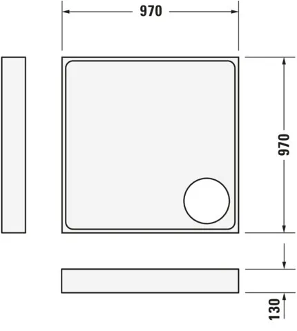 Duravit quadrat Duschwanne „Starck Slimline“ 100 × 100 cm ohne Antislip
