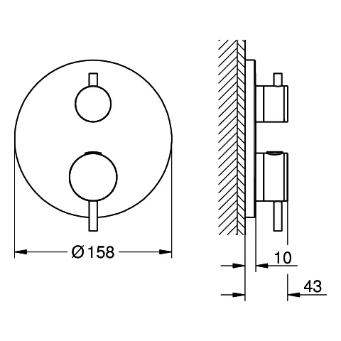 Thermostat-Brausebatterie Atrio 24358, mit integrierter 2-Wege-Umstellung, Fertigmontageset für Rapido SmartBox, chrom Thermostat-Brausebatterie Atrio 24358, mit integrierter 2-Wege-Umstellung, Fertigmontageset für Rapido SmartBox, chrom