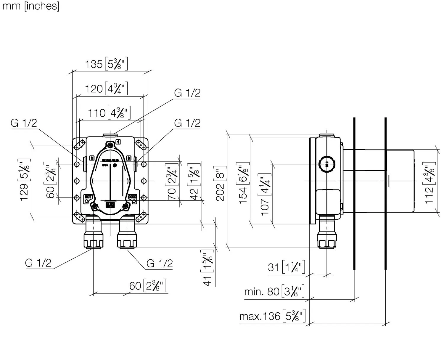 Dornbracht UP-Thermostat mit Vorabsperrung, Serienneutral Dornbracht UP-Thermostat mit Vorabsperrung, Serienneutral