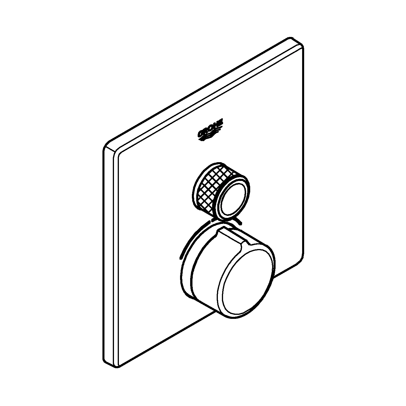 Unterputzmischer SmartControl 29147, mit einem Absperrventil, Fertigmontageset für Rapido SmartBox, Wandrosette eckig, chrom