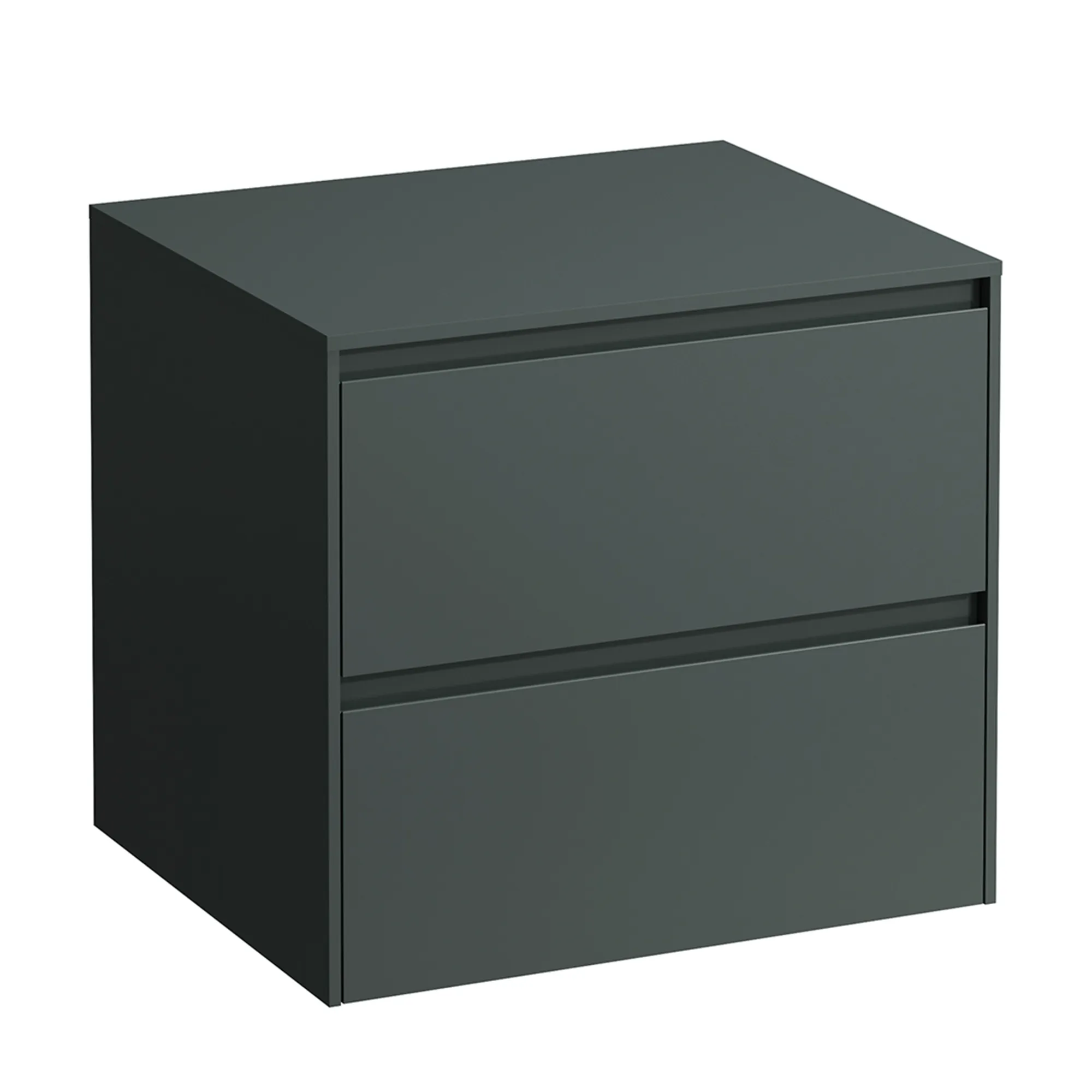 Waschtischunterbau+Waschtischplatte (Schubladenelement) LANI 493x585x527 ohne Ausschnitt Abdeckplatte 12 mm, mit 2 Schubladen integrierter Griffleiste