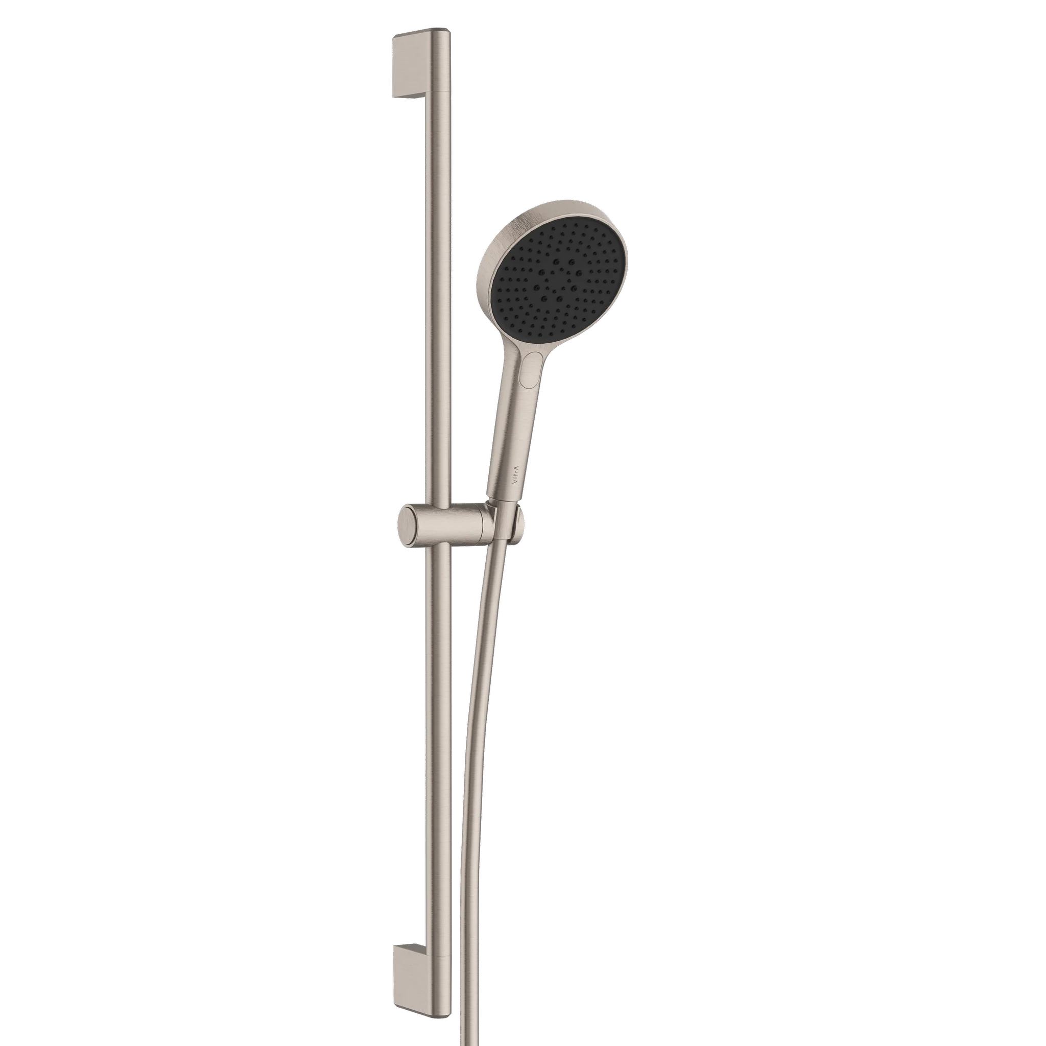 VitrA Core Round Handbrause-Set, Nickel gebürstet, G 1/2", 3 Strahlarten, Brausekopf Ø 120 mm, Wandstange 780 mm, flexibler Schlauch 1500 mm VitrA Core Round Handbrause-Set, Nickel gebürstet, G 1/2", 3 Strahlarten, Brausekopf Ø 120 mm, Wandstange 780 mm, flexibler Schlauch 1500 mm