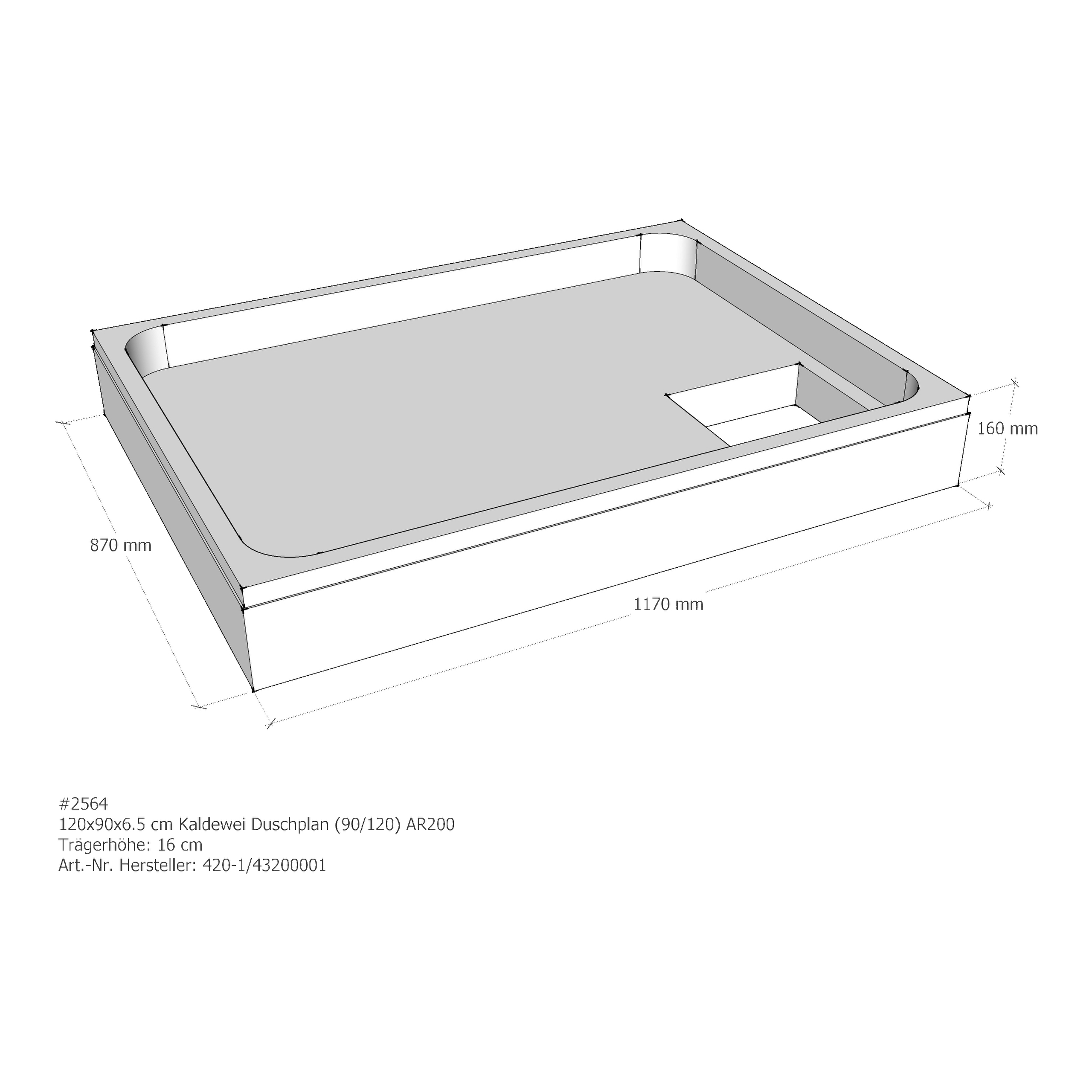 Duschwannenträger für Kaldewei Duschplan 120 × 90 × 6,5 cm Breite: 90 cm / Länge: 120 cm Duschwannenträger für Kaldewei Duschplan 120 × 90 × 6,5 cm Breite: 90 cm / Länge: 120 cm