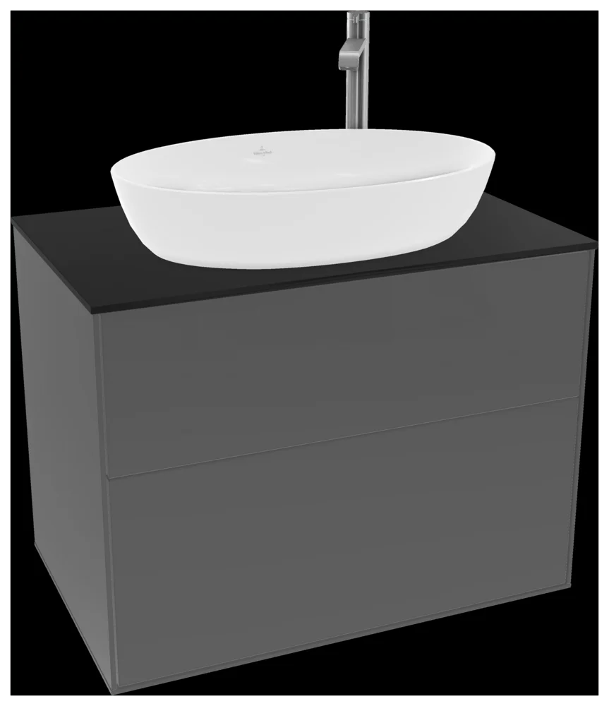 Villeroy & Boch Waschbeckenunterschrank Finion F87, Anthracite Matt Lacquer, 800x603x501mm, mit SoftClosing und Push-to-open Funktion Villeroy & Boch Waschbeckenunterschrank Finion F87, Anthracite Matt Lacquer, 800x603x501mm, mit SoftClosing und Push-to-open Funktion