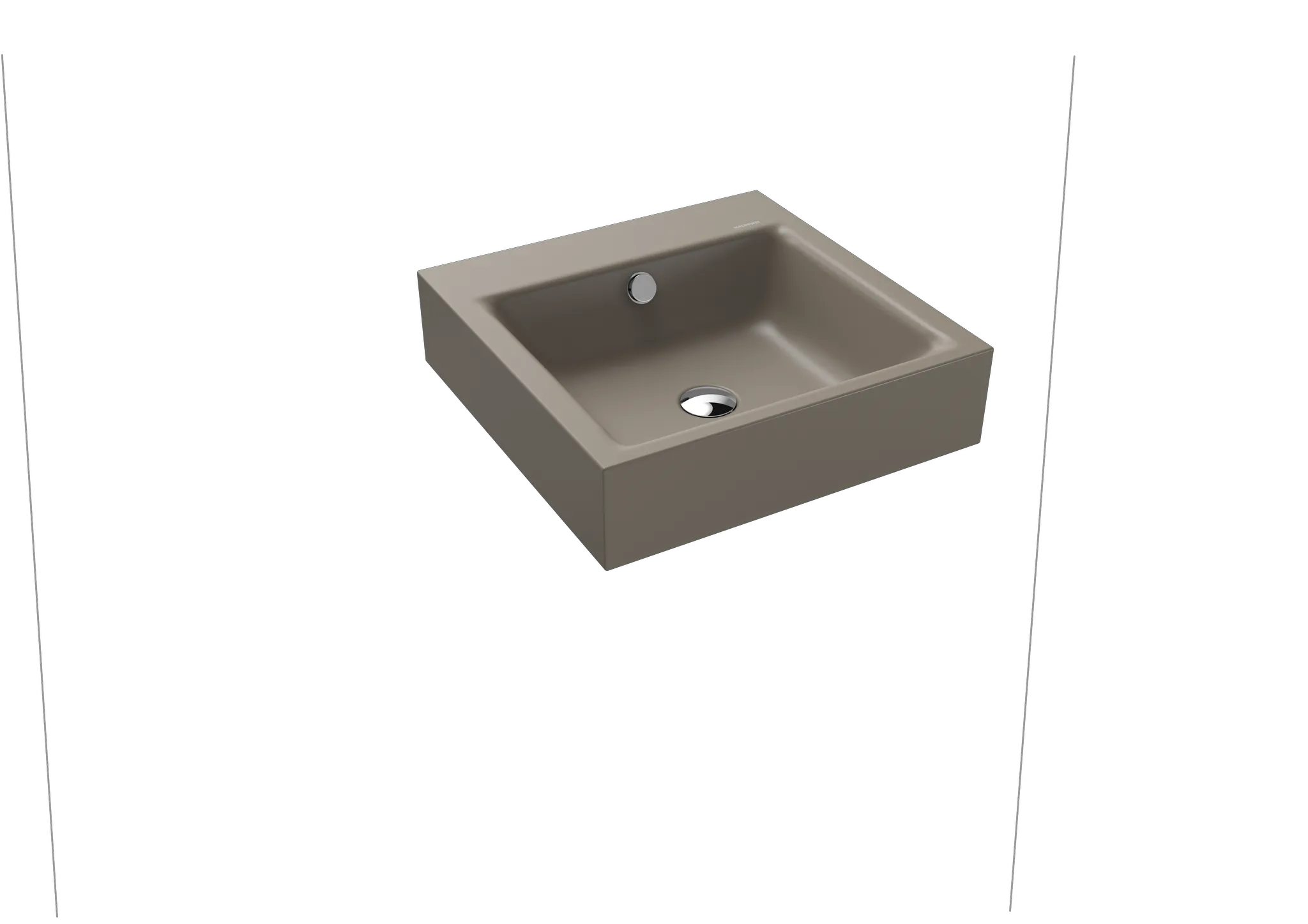 Wandwaschtisch „Puro“ 46 × 46 cm in warm grey 60, mit Perl-Effekt