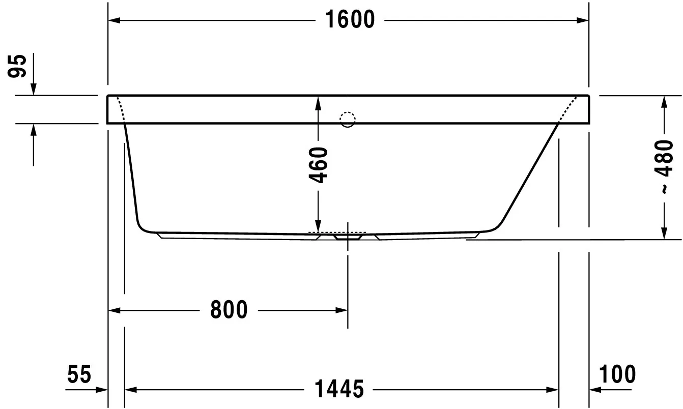 Duravit Badewanne „Happy D.2“ rechteck 1600 × 700 mm in Weiß Duravit Badewanne „Happy D.2“ rechteck 1600 × 700 mm in Weiß