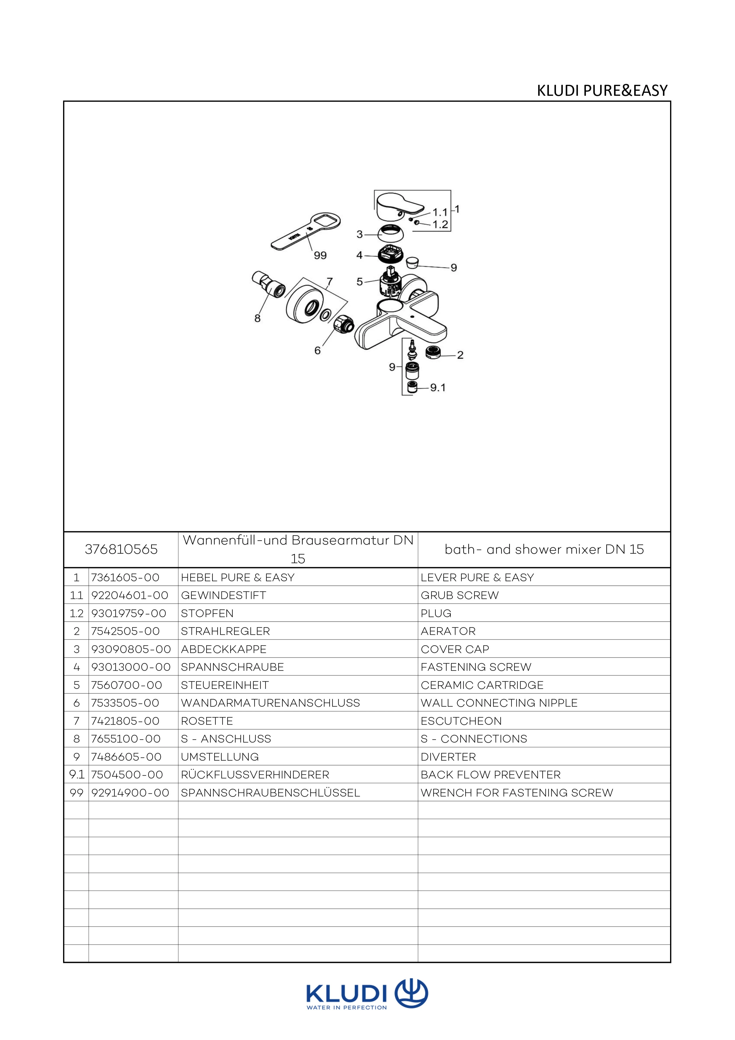 PURE & EASY WFBEinhandmischer eigensicher chrom PURE & EASY WFBEinhandmischer eigensicher chrom