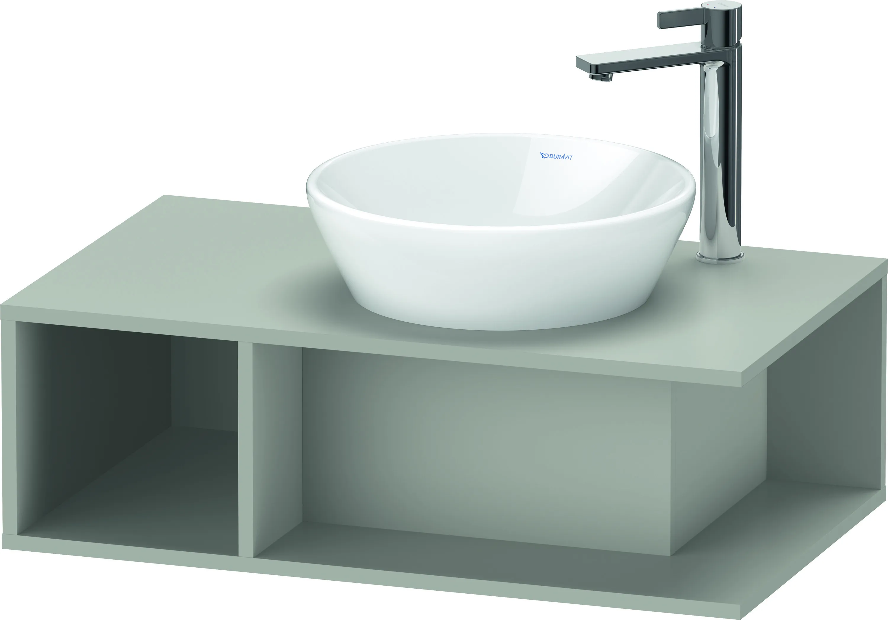 Duravit Waschtischunterschrank wandhängend „D-Neo“ 80 × 26 × 48 cm Betongrau Matt