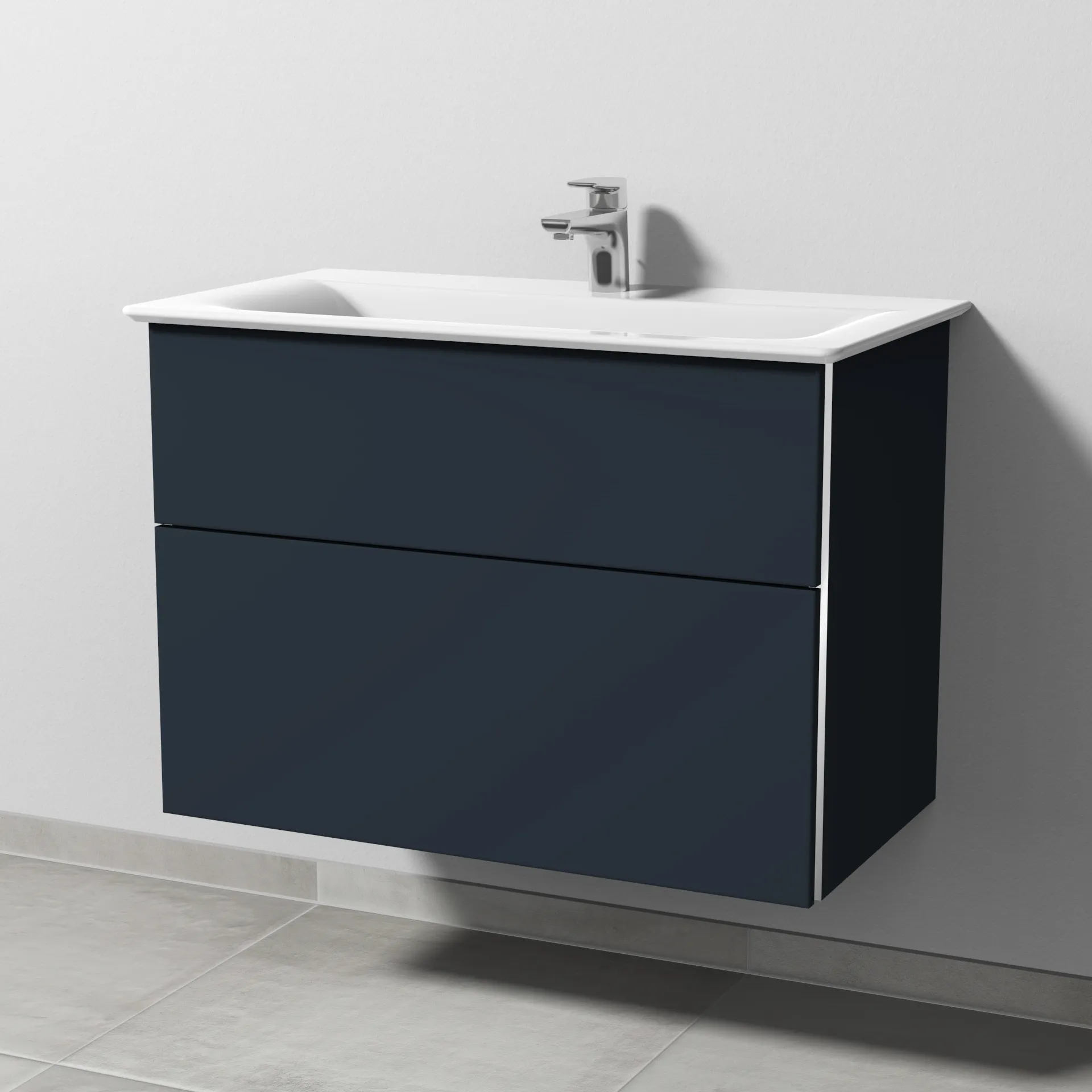 Sanipa Waschtischunterschrank „3way“ passend zu Keramik-Waschtische Connect Air von Ideal Standard 790 × 585 × 437 mm in Marine (matt)