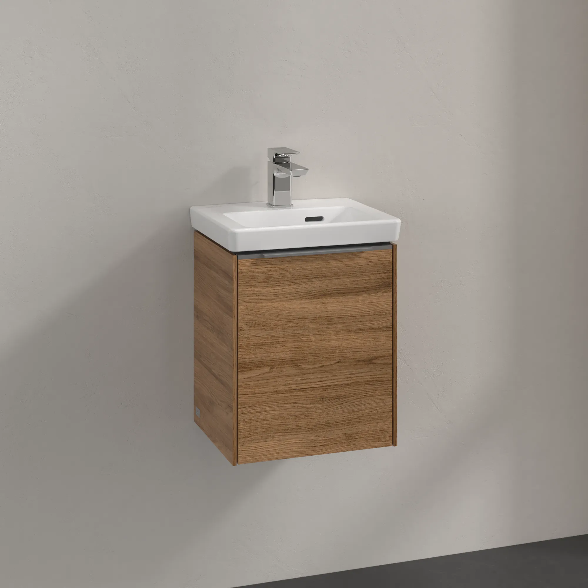 Villeroy & Boch Waschtischunterschrank mit Tür „Subway 3.0“ für Schrankwaschtisch 35,1 × 42,9 × 30,9 × 30,9 cm 1 Tür, Anschlag (Scharnier) links, Waschbecken mittig, 1 Tür, mittig, Anschlag links