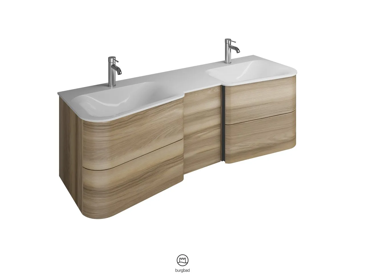 burgbad Badmöbelset „Badu“ Griffleiste, Weiß, in Weiß Matt burgbad Badmöbelset „Badu“ Griffleiste, Weiß, in Weiß Matt