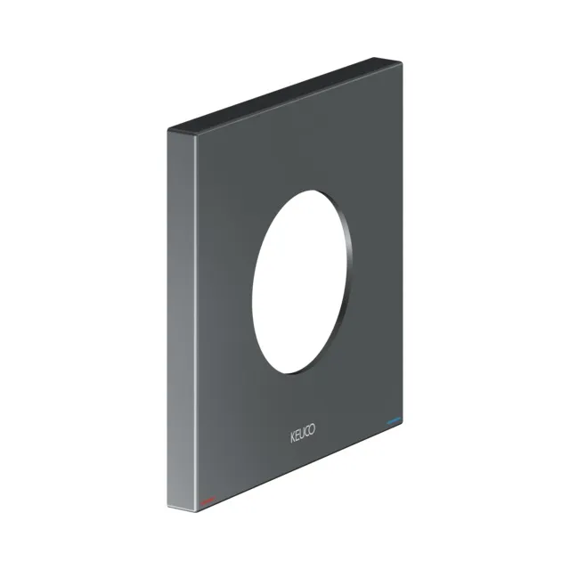 IXMO 59551130092 Wandrosette für Einhebelmischer, eckig 105 x 105 mm Schwarzchrom gebürstet