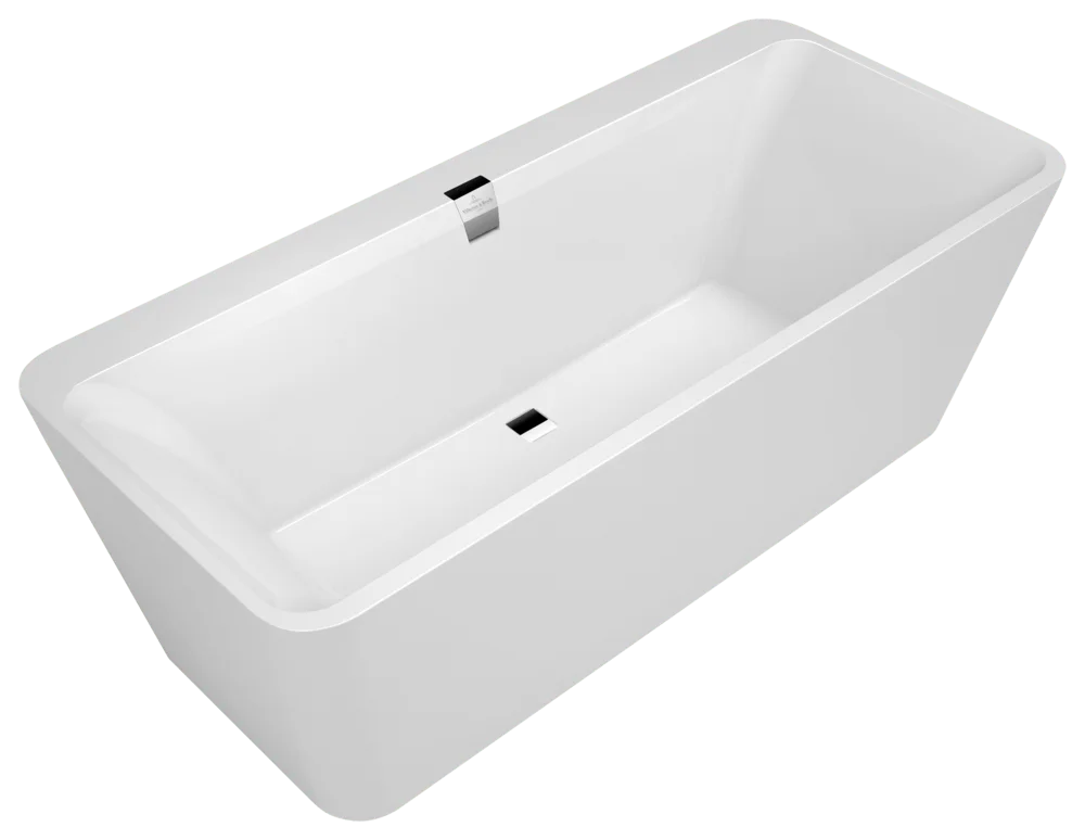 Villeroy & Boch Squaro Edge 12 Excellence UBQ180SQE9T2BCV Acryl-Quaryl Badewanne, 1800x800mm, Freistehend, Weiß Alpin