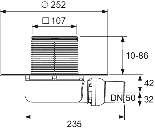 drainpoint S 113 Ablaufset superflach mit Seal System Universalflansch und Edelstahlrostrahmen, ohne Zulauf drainpoint S 113 Ablaufset superflach mit Seal System Universalflansch und Edelstahlrostrahmen, ohne Zulauf
