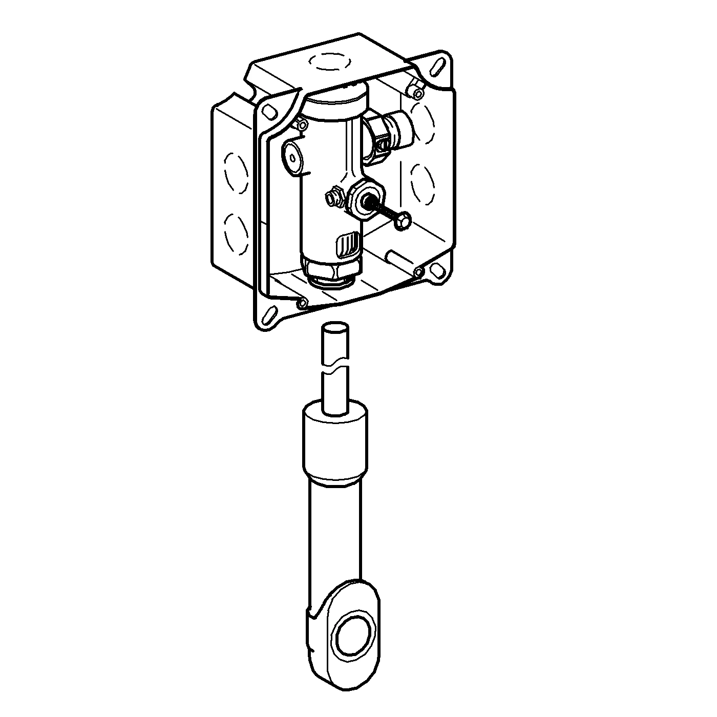 Druckspüler für WC 37048, Wandeinbau, DN 20, mit Anschluss für Magnetventil