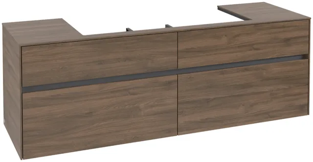 Villeroy & Boch Waschtischunterschrank „Collaro“ 1600 × 548 × 500 mm Arizona Oak, ohne Beleuchtung, für Becken mittig