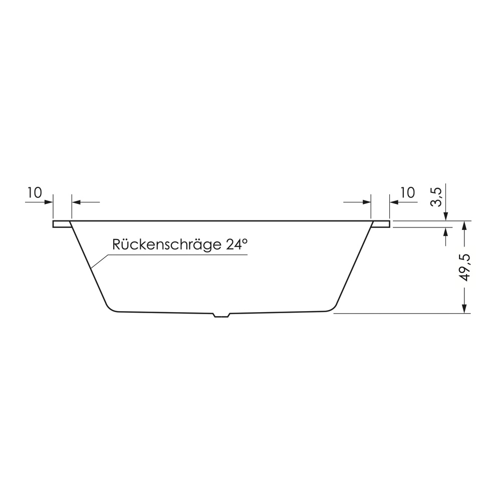 repaBAD Badewanne „Livorno“ rechteck 1800 × 800 mm in Weiß